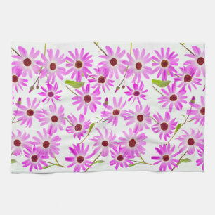 Linge De Cuisine Marguerites roses