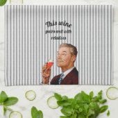 Linge De Cuisine Mari Retro Drôle Vin (Plié)