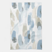 Linge De Cuisine Mariage Abstrait Crème Bleu Blanc (Vertical)