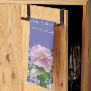 Linge De Cuisine Mariage Cadeau Couple Bouquet Arrière - plan