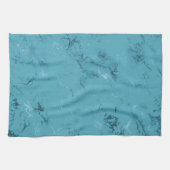 Linge De Cuisine Mariage chic bleu aqua marbré (Horizontal)