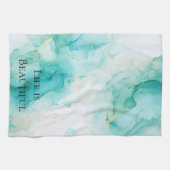 Linge De Cuisine Mariage Chic Menthe Et Or Blanc (Horizontal)