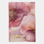 Linge De Cuisine Mariage civil Blush Rose Bourgogne Floral (Vertical)