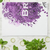 Linge De Cuisine Mariage de feuille de coeur pourpre de forêt (Plié)