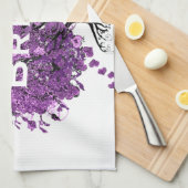 Linge De Cuisine Mariage de feuille de coeur pourpre de forêt (Quart Plié)