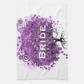 Linge De Cuisine Mariage de feuille de coeur pourpre de forêt (Vertical)