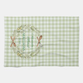 Linge De Cuisine Mariage de jeunes mariés personnalisé en vichy ver (Horizontal)