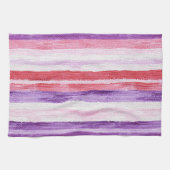 Linge De Cuisine Mariage Filleul Rose Pâle Violet Rouge Rayures (Horizontal)