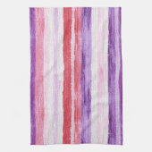 Linge De Cuisine Mariage girly violet rose poudré rouge rayures Sho (Vertical)