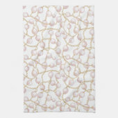 Linge De Cuisine Mariage Glamour Rose et Or avec Perles (Vertical)