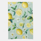 Linge De Cuisine Mariage moderne jaune citron floral écriture brida (Vertical)