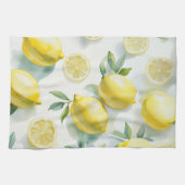 Linge De Cuisine Mariage moderne jaune citron floral script shower (Horizontal)