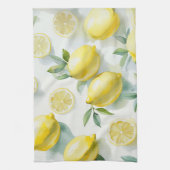 Linge De Cuisine Mariage moderne jaune citron floral script shower (Vertical)