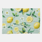 Linge De Cuisine Mariage moderne jaune citron floral script shower (Horizontal)