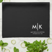 Linge De Cuisine Mariage personnalisé sur mesure Monogramme initial (Plié)