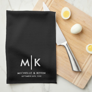 Linge De Cuisine Mariage personnalisé sur mesure Monogramme initial