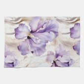 Linge De Cuisine Mariage Romantique Fleurie Iris Crème Violette (Horizontal)