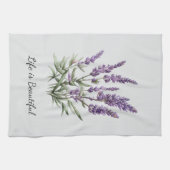 Linge De Cuisine Mariage Romantique Gris Fleur de Lavande (Horizontal)