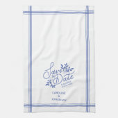 Linge De Cuisine Mariage Sauvegarder la date main tiré botanique fl (Vertical)