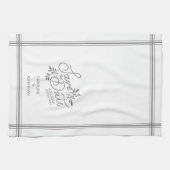 Linge De Cuisine Mariage Sauvez la date Main dessinée Botanique Flo (Horizontal)
