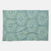 Linge De Cuisine mariage vert monogramme dessiné à la main feuille (Horizontal)