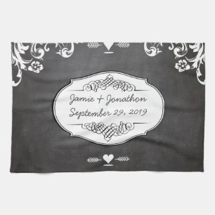 Linge De Cuisine Mariages à la typographie sur tableau noir