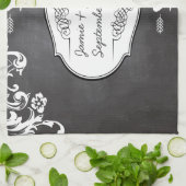 Linge De Cuisine Mariages de typographie de tableau noir (Plié)