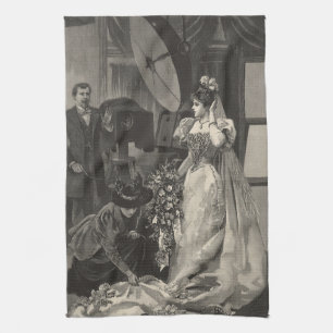 Linge De Cuisine Mariée vintage, Portrait nuptiale avec photographe