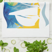 Linge De Cuisine Marin abstrait de bateau à voile (Plié)