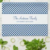 Linge De Cuisine Marine Bleu Blanc Français Plaid Check Pays Gourma (Plié)