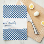 Linge De Cuisine Marine Bleu Blanc Français Plaid Check Pays Gourma (Quart Plié)