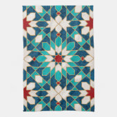 Linge De Cuisine Marine Bleu Turquoise Blanc Marbre Rouge Marbre Ma (Vertical)