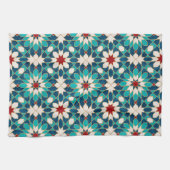 Linge De Cuisine Marine Bleu Turquoise Blanc Marbre Rouge Marbre Ma (Horizontal)