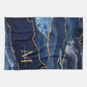 Linge De Cuisine Marine Blue Gold Parties scintillant Géode Marbre  (Horizontal)