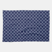 Linge De Cuisine Marine Blue Quarterfoil Monogram Cuisine Plat Serv (Horizontal)