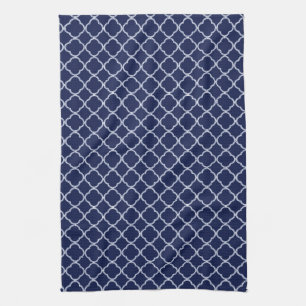 Linge De Cuisine Marine Blue Quarterfoil Monogram Cuisine Plat Serv