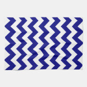 Linge De Cuisine Marine marine moderne bleu blanc Chevron (Horizontal)