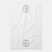 Linge De Cuisine Marine | Monogramme simple cadre classique (Vertical)