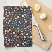 Linge De Cuisine Marine motif de fraises (Quart Plié)