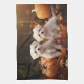 Linge De Cuisine Marionnette maltaise Automne Citrouille délice (Vertical)