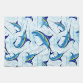 Linge De Cuisine Marlin Bleu Jaillissant de l'Océan (Horizontal)