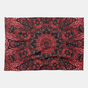 Linge De Cuisine maroon marocain bohème mandala bordeaux