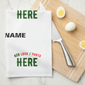 LINGE DE CUISINE MARQUE BLANCHE MODERNE ET PERSONNALISABLE VÉRIFIÉE (Quart Plié)