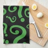 Linge De Cuisine Marque d'interrogation verte (Quart Plié)