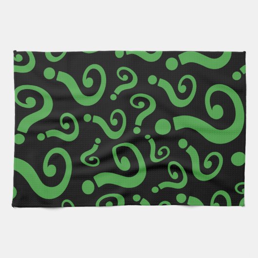 Linge De Cuisine Marque d'interrogation verte (Horizontal)