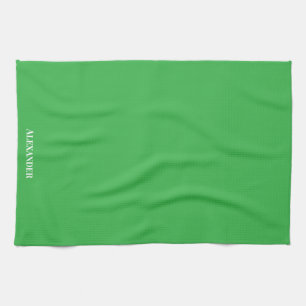 Linge De Cuisine Marque personnalisée vert clair uni blanc foncé
