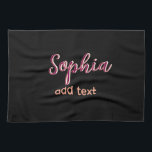 Linge De Cuisine marron ajouter nom fille patron texte noir élégant<br><div class="desc">conception filaire</div>