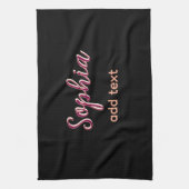 Linge De Cuisine marron ajouter nom fille patron texte noir élégant (Vertical)