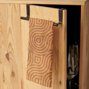 Linge De Cuisine Marron Moderne Rouillé Géométrique Abstrait Tourbi