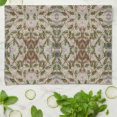 Linge De Cuisine Marron Vert et Gris Bleu (Plié)